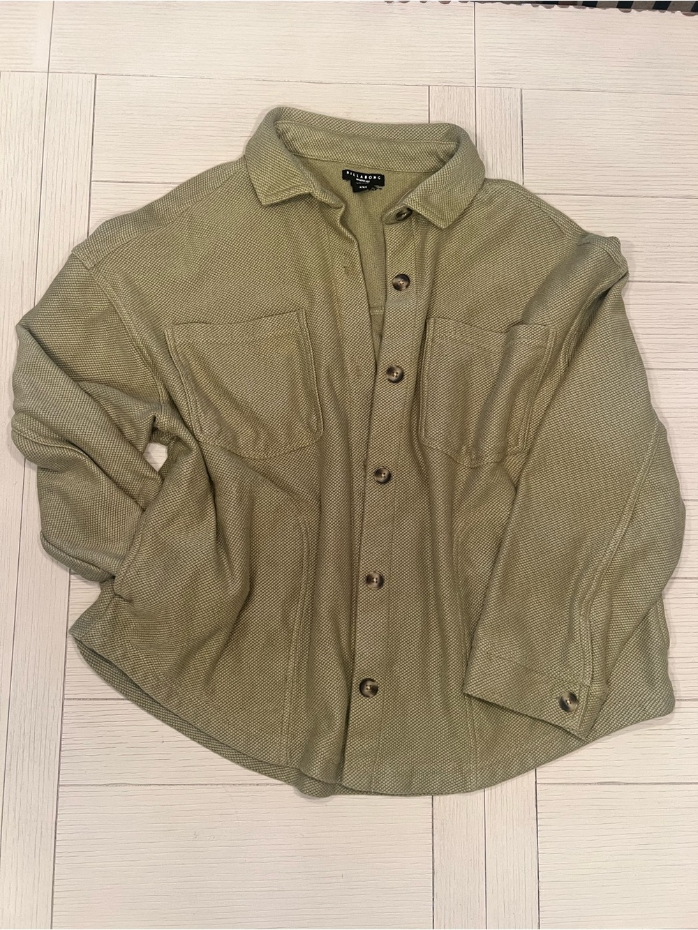 Billabong Olive Green Button-Up Knit Cardigan